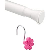 Los mejores  - Amazon Basics Barra de tensión para Cortina de Ducha o Marco de Puerta- Blanco- Longitud Ajustable de 61 a 91 cm…